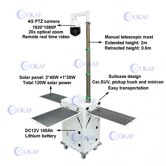 건설 현장 모니터링을 위한 4G AI 카메라 태양 전지 모바일 보안 캐비닛 1