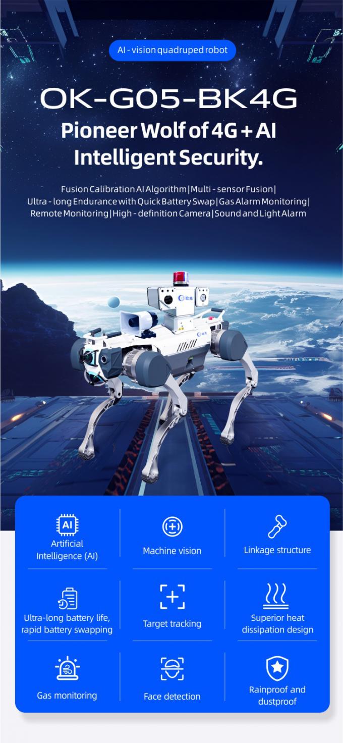 OKAF 인공지능 감시 자율성 보안 순찰 로봇 산업 경비 로봇 개 스마트 보안 네 배 로봇 0