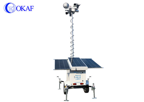 3 - 1080P 4G GPS CCTV 감시 타워를 계산하는 10m 휴대폰 감시 보안 트레일러 사람들
