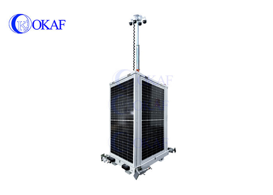 OK-PRO9 OKAF 4G WIFI GPS 모바일 솔라 CCTV 보안 타워 주차장을위한 임시 모니터링